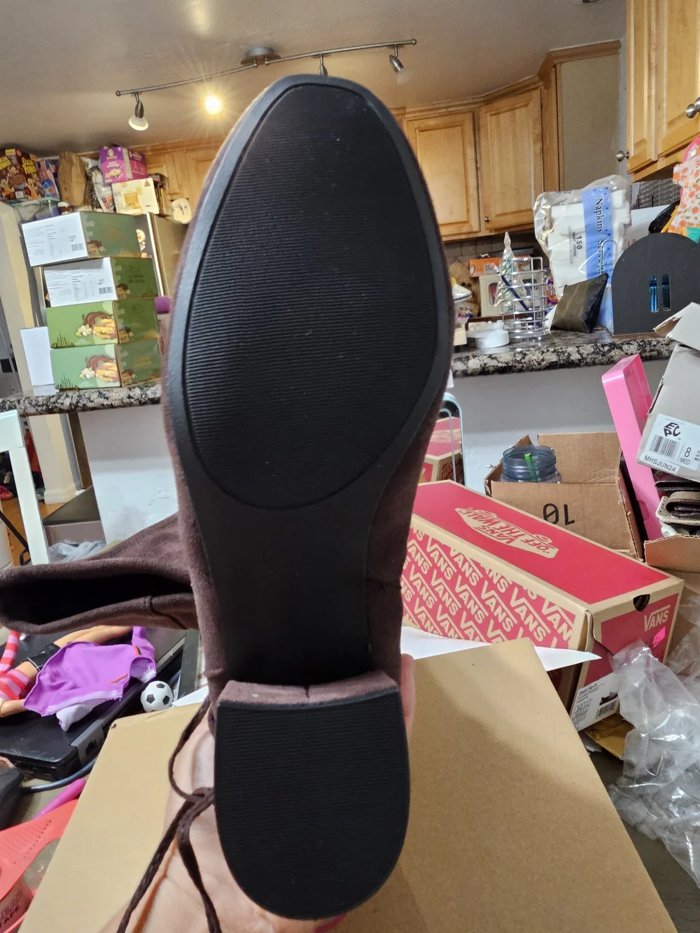 Sugar Over-the-Knee Suede Boots in Dark Brown